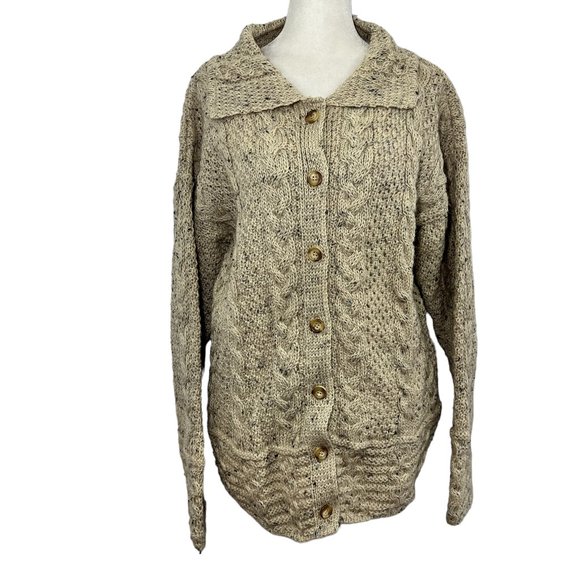 Highland Home Industries Sweaters - Highland Home Industries 100% Pure New Wool Neutral Cardigan Size Medium